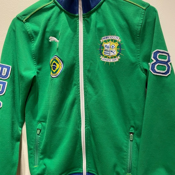 Puma Boys Zip Brazil Neymar Soccer Zip-up Sweatshirt - Picture 4 of 7